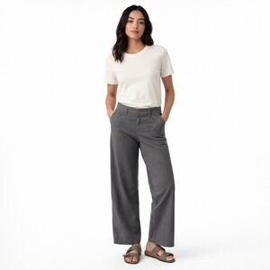 Toad&Co Womens Earthworks Wide Leg Pant 10 Grey Organic Cotton Gorpcore Travel